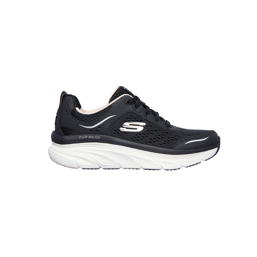 Tenis Mujer Skechers D'Lux Walker - Negro-Blanco