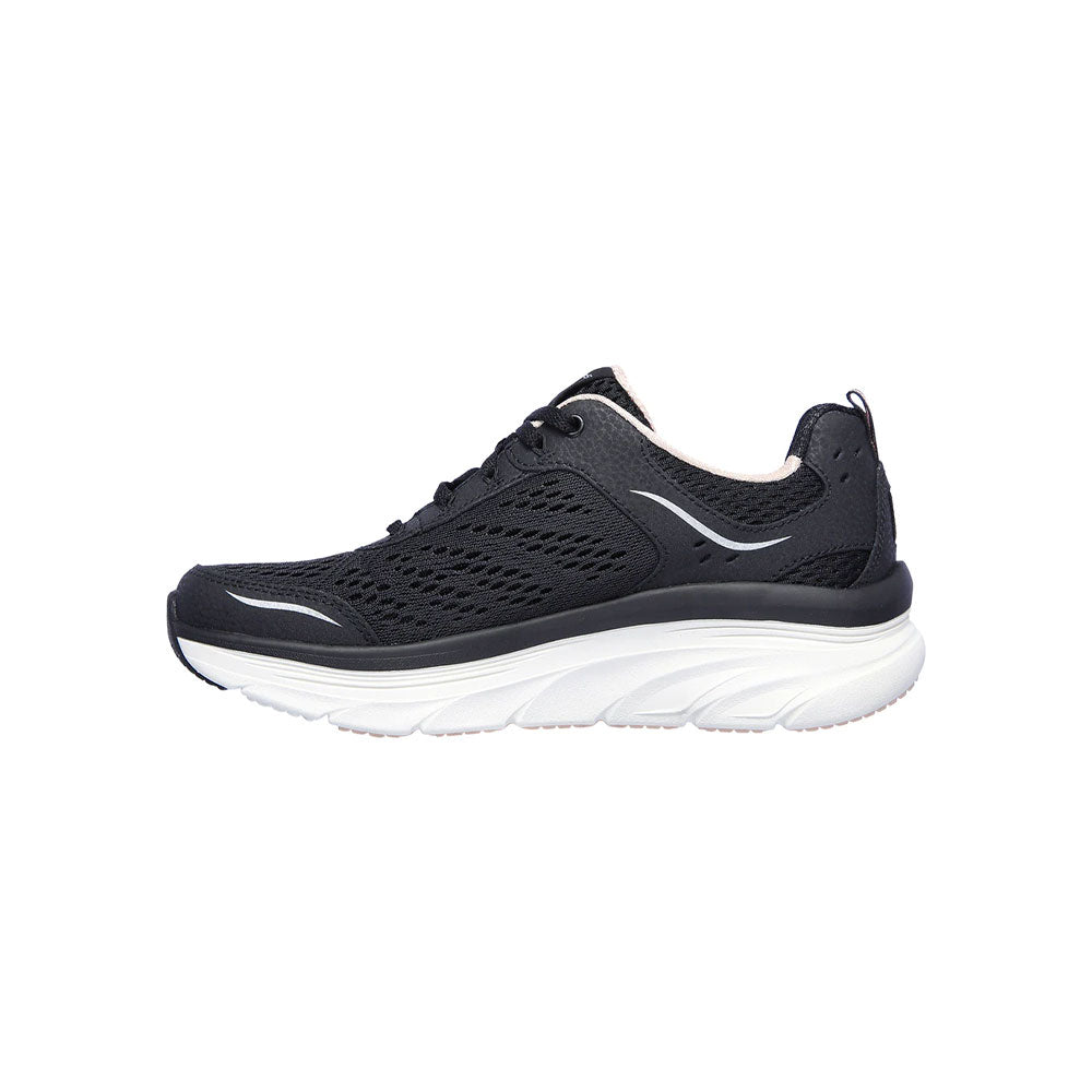 Tenis Mujer Skechers D'Lux Walker - Negro-Blanco