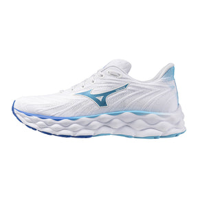 Tenis Mizuno Mujeres Wave Sky 8  White-Mercury Blue
