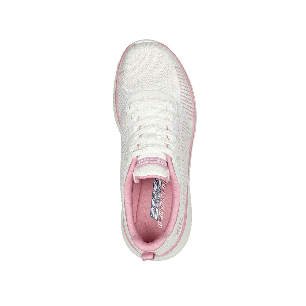 Tenis Mujer Skechers Bobs Squad - Blanco-Rosado