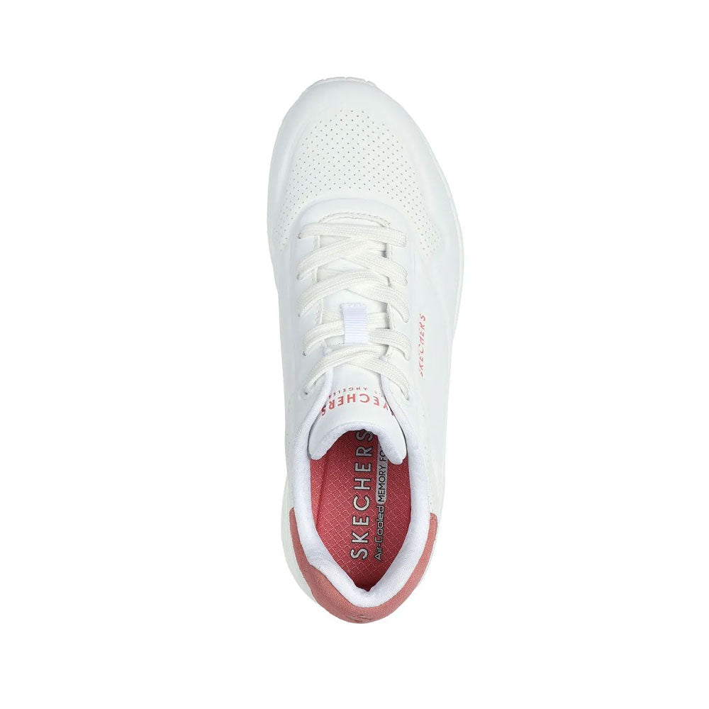 Tenis Mujer Skechers Uno Pop Back - Blanco-Rosado