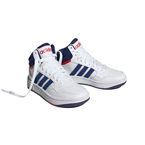 Calzado Adidas Hombre Hoops Mid 3.0 K Gz9647 Blanco Azul