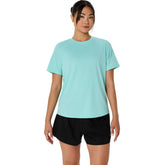 Playera Manga Corta Asics para Mujer Silver SS Top Verde