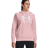 Sudadera con Gorro Under Armour para Mujer Rival Fleece Logo Hoodie Rosa
