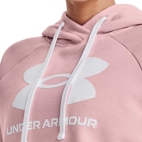 Sudadera con Gorro Under Armour para Mujer Rival Fleece Logo Hoodie Rosa