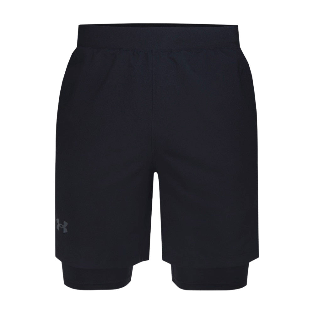 Short 2 en 1 Under Armour para Hombre Launch 7pulgadas 2 in 1 Short Negro