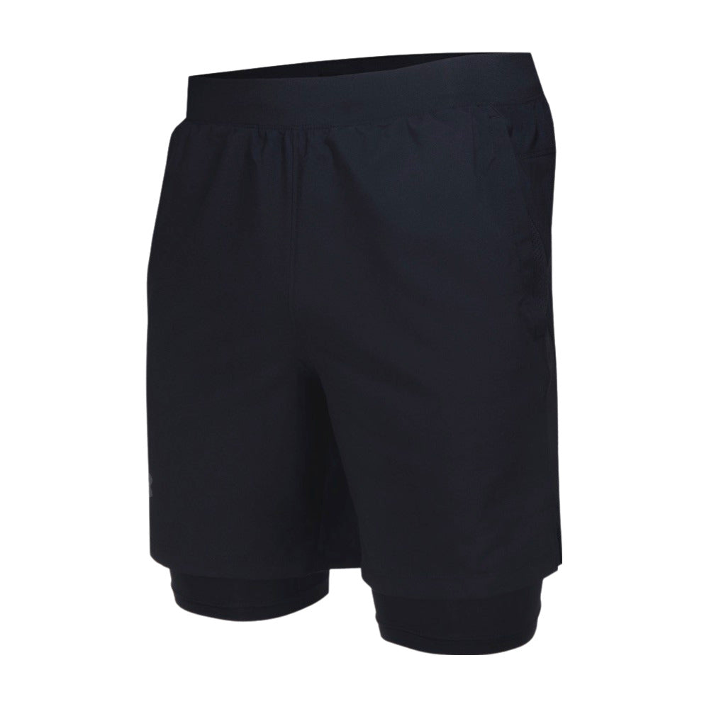 Short 2 en 1 Under Armour para Hombre Launch 7pulgadas 2 in 1 Short Negro