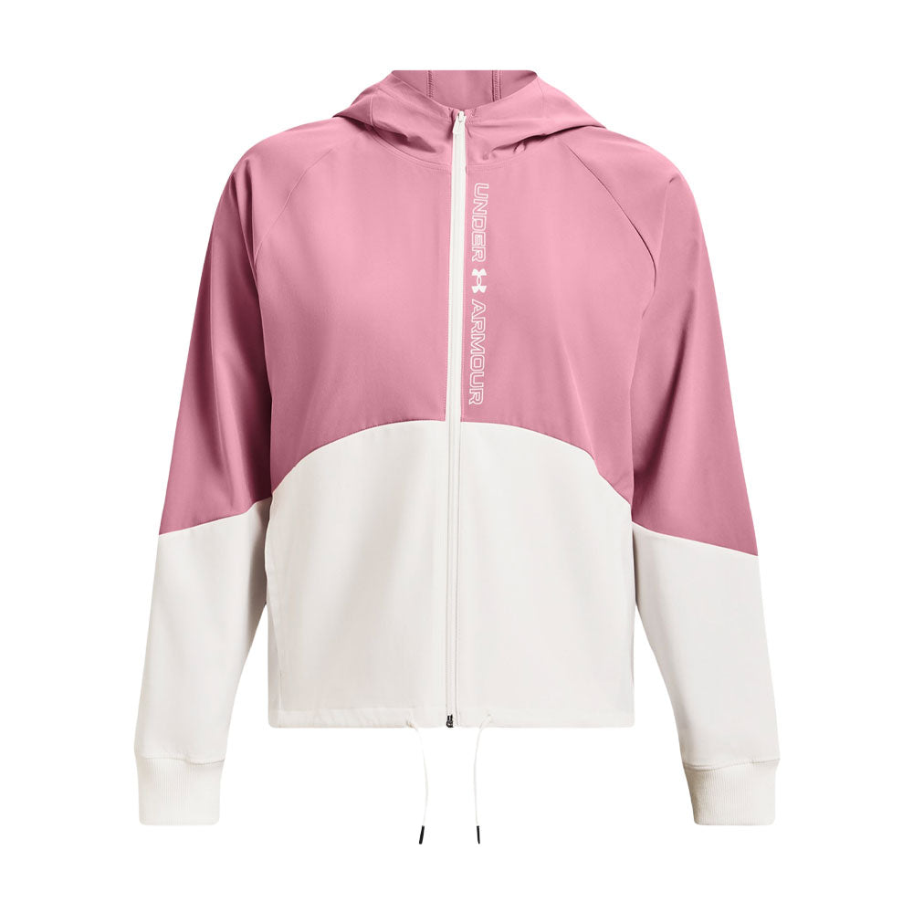 Sudadera con Gorro Under Armour para Mujer Woven FZ Jacket Rosa