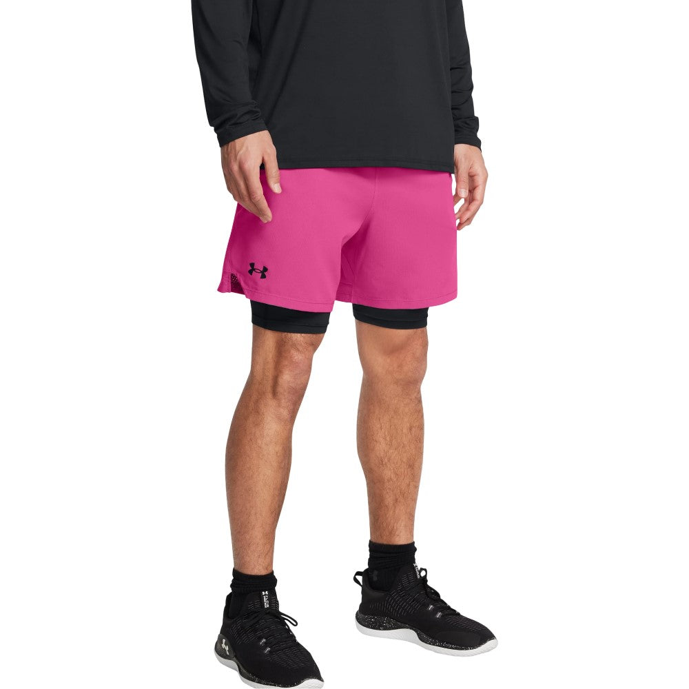 Short 2 en 1 Under Armour para Hombre Vanish Woven 2 in 1 Rosa