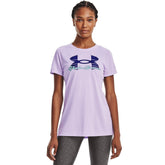 Playera Manga Corta Under Armour para Mujer Tech Solid Script SSC Purple