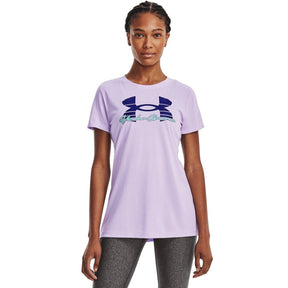 Playera Manga Corta Under Armour para Mujer Tech Solid Script SSC Purple
