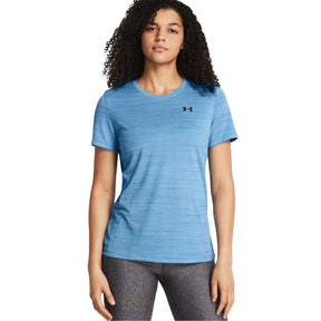 Playera Manga Corta Under Armour para Mujer Tech Tiger SSC Azul