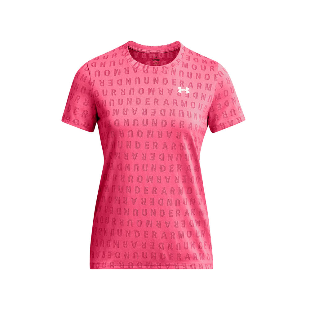 Playera Manga Corta Under Armour para Mujer Velocity WM Jacquard SSC Rosa