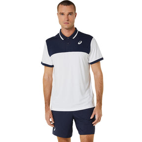 Polo Asics para Hombre Court Polo Shirt Blanco-Azul