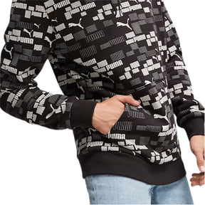 Sudadera con Gorro Puma para Hombre Ess+ Logo Lab AOP Hoodie Fl Negro