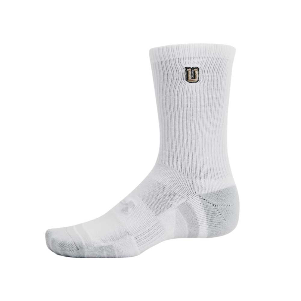 Calcetas Largas Under Armour Unisex Perf Tech Nov 3 pack Crew Blanco
