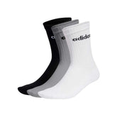 Calcetas Largas Adidas Unisex C Lin Crew 3 Pack Gris-Blanco-Negro