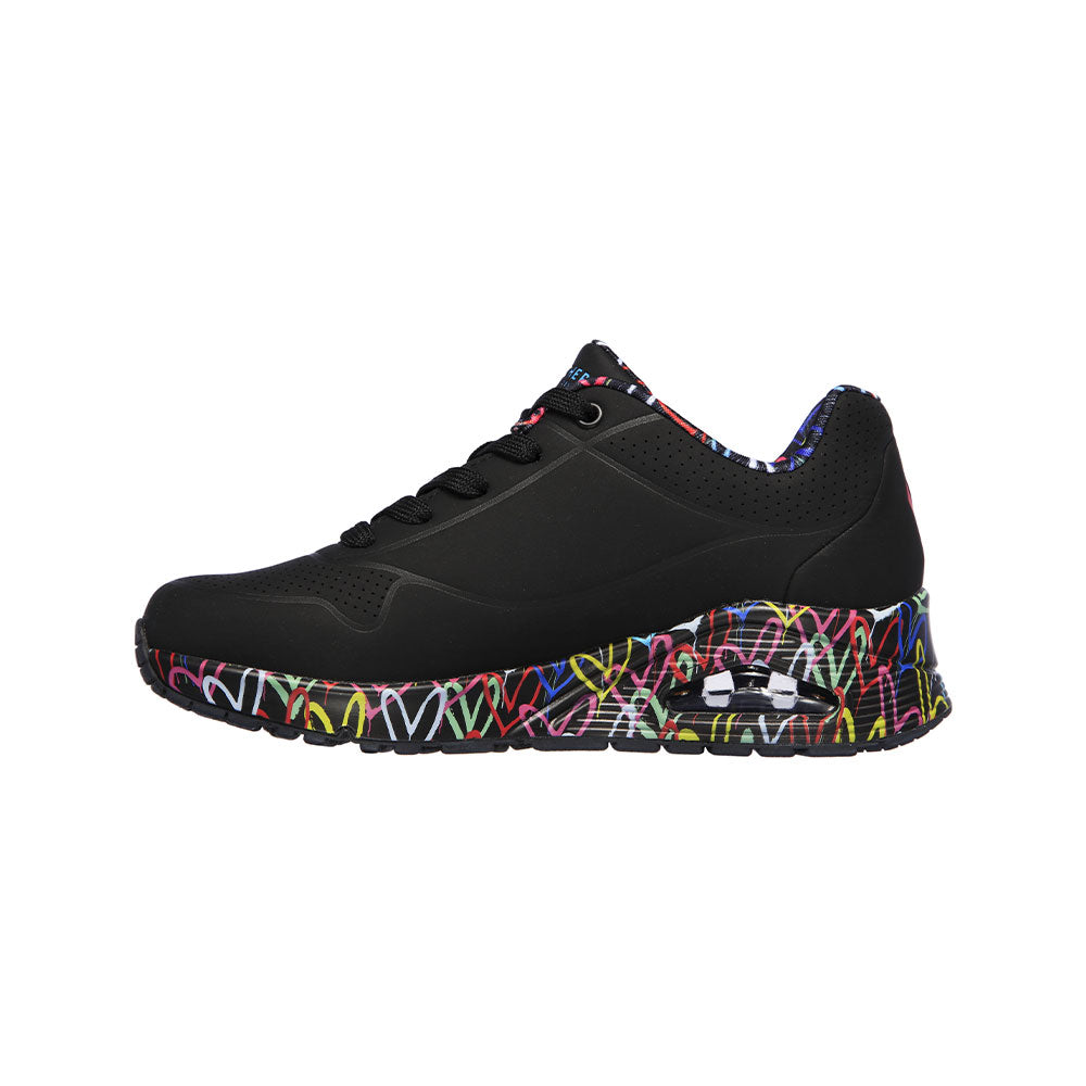Tenis Mujer Skechers Uno Loving Love - Negro - Multicolor